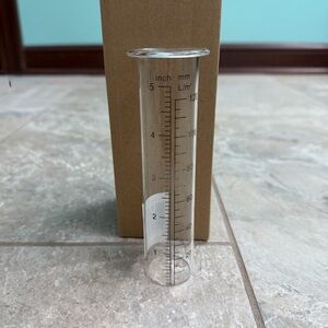 Clear Glass Graduated Cylinder Rain Gauge - 5” Height